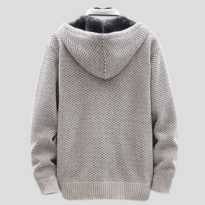 Wilson – Knitted Zip Hoodie with Fleece Lining