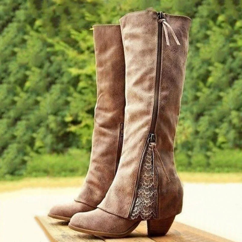 Evie | Feminine Lace Western Boots