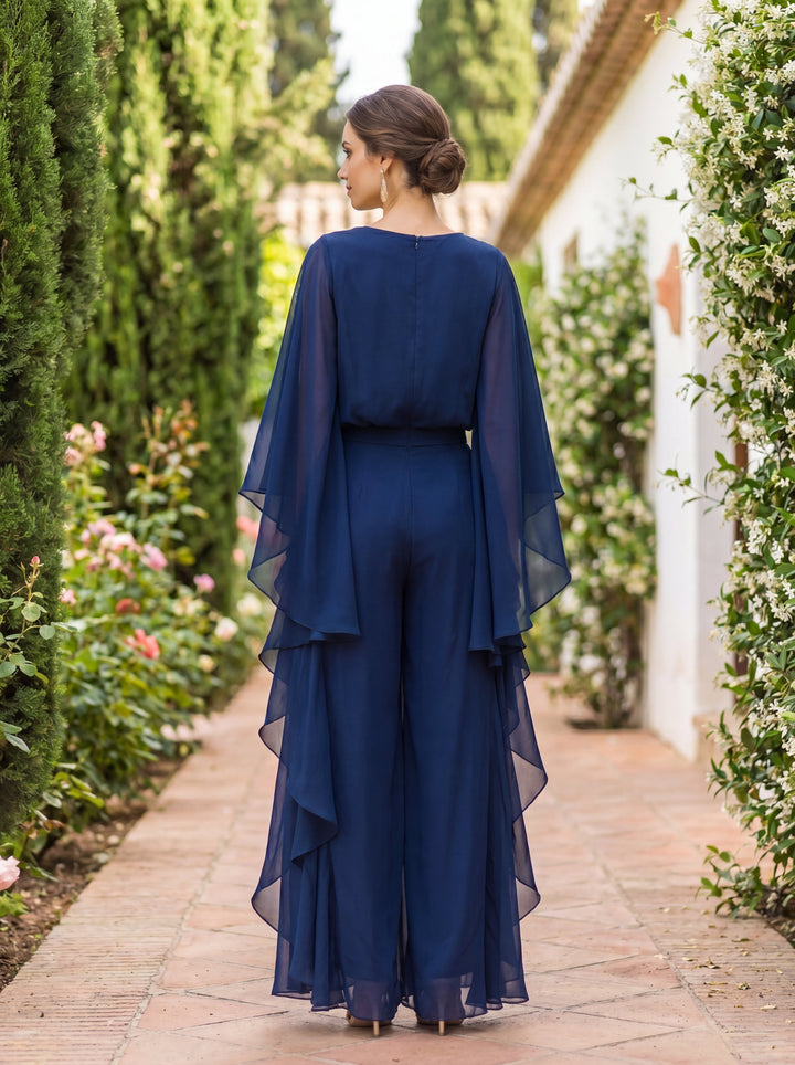 Lenorah | Elegant Cape-Sleeve Two-Piece Set