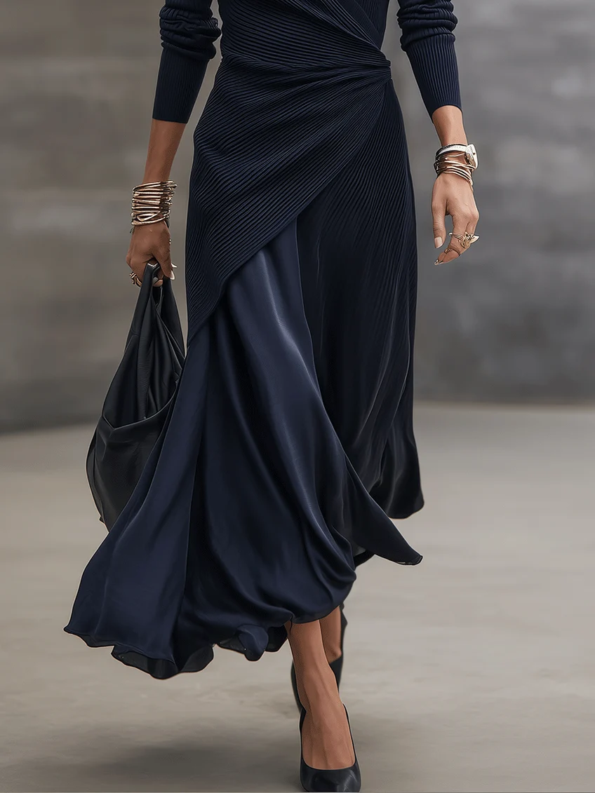 Olimpia | Asymmetric V-Neck Maxi Dress