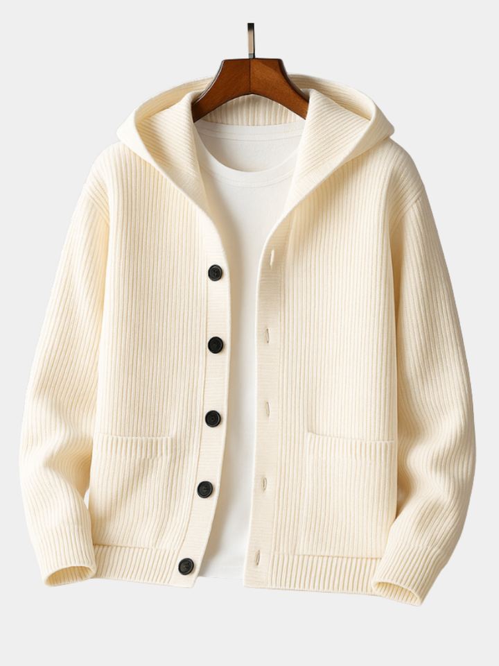 Carlo - Wool Cardigan with Hood