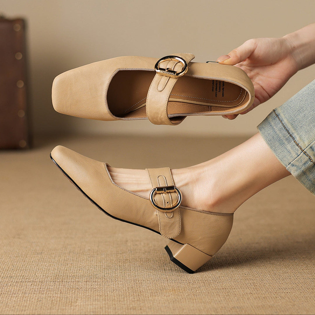 Vivi Genuine Leather Mary Jane Heels