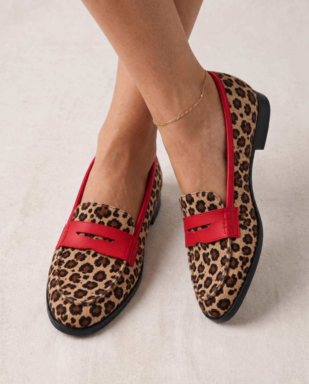 Geneva | Leopard Loafers with Red Details
