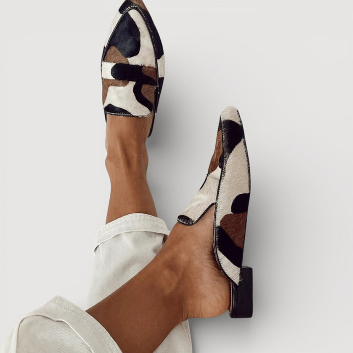 Maria™ | Comfortable Moccasins with Cow Print